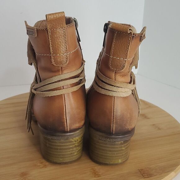 Pikolinos Zaragoza Women's Leather Ankle Booties Tassels Size 37 - Picture 6 of 16